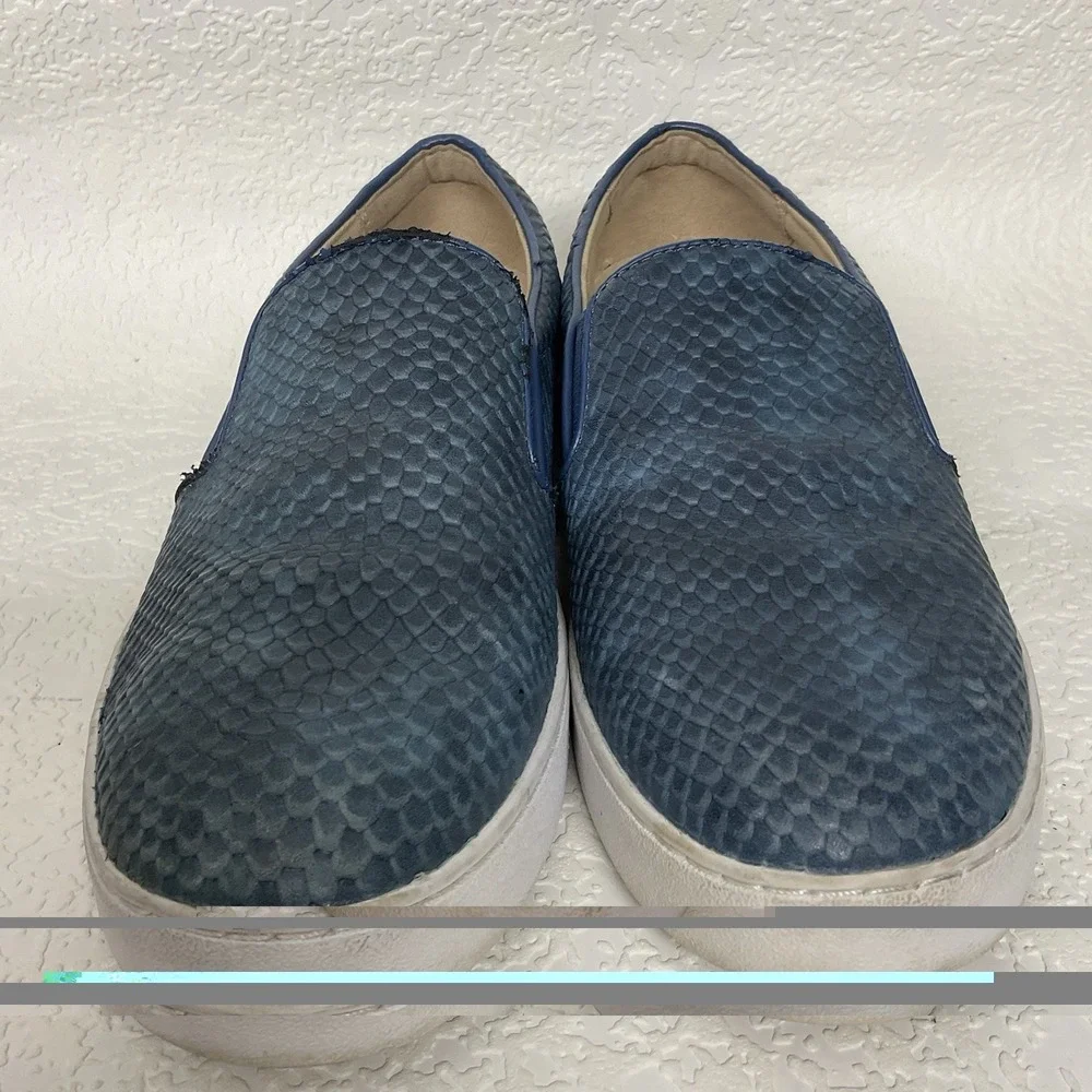 Vionic Midisnake Loafers Shoes‎ Women's Size 7 US/38 EU Blue Leather Orthotic